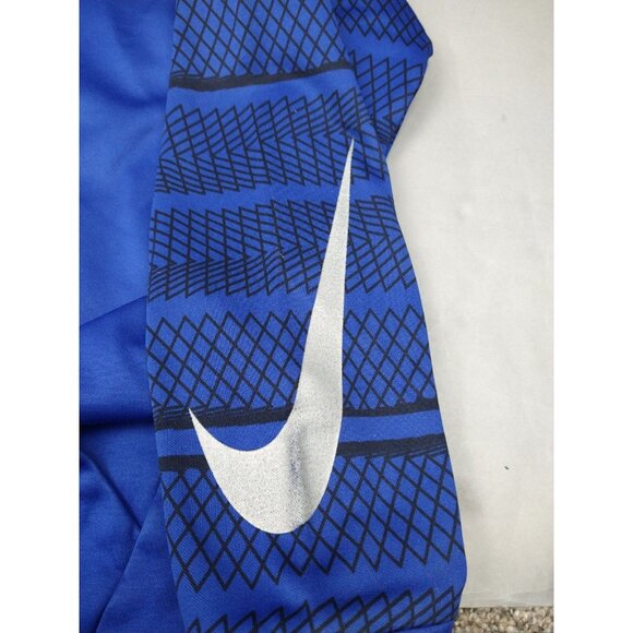 Nike Hoodie Mens Medium Blue Geometric Logo Dri Fit Swoosh Mock Neck - Picture 4 of 9